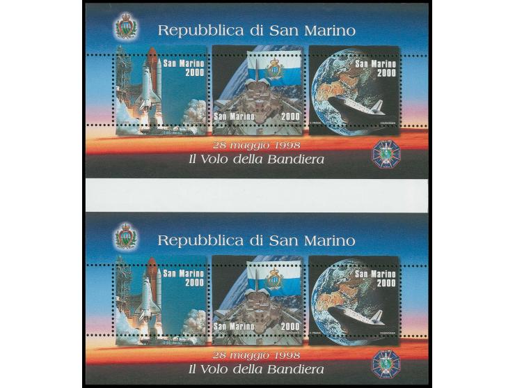 1998, Space 2000 l. souvenir sheet, uncut vertical pair, mint never hinged, fine