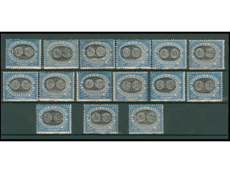 POSTAGE DUE: 1931, 15 c.-2 l., mint never hinged, fine