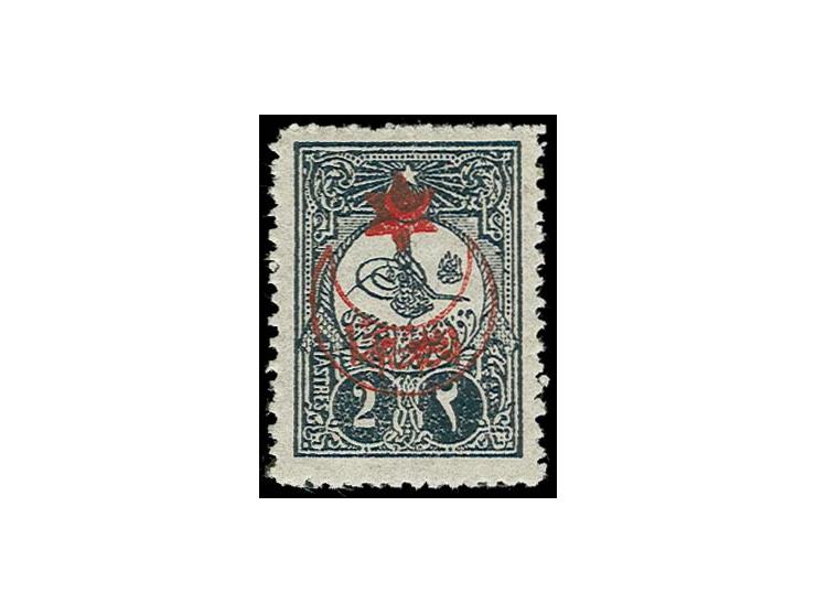 1915, overprint 'crescent and star 1331' on 1908 2 p. slate, unused, very fine, certificate ISFILA  (Isfila.-Nr. 538)