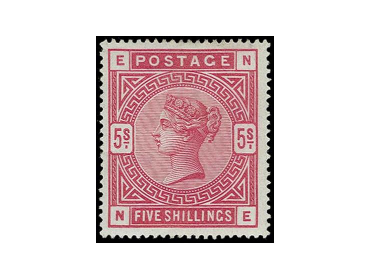 1883, 5 s. crimson, white paper, unused, fine