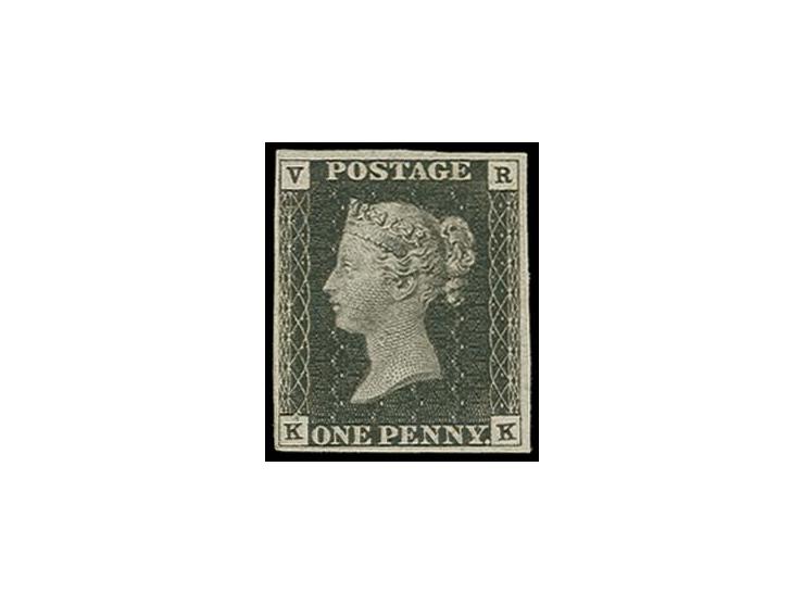 OFFICIALS: 1840, prepared for use but not issued, VR 1d. black, KK, large regular margins all round, unused without gum, one 