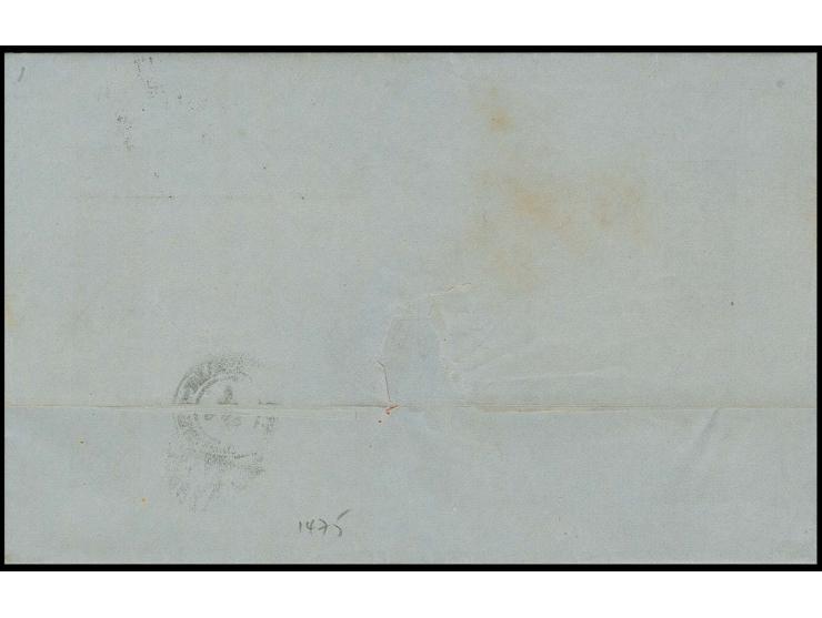 DANISH WEST INDIES: "C51 / ST. THOMAS PAID JY 5 77", duplex cancel, 2 strikes on horizontal pair 2 d. blue on entire letter t
