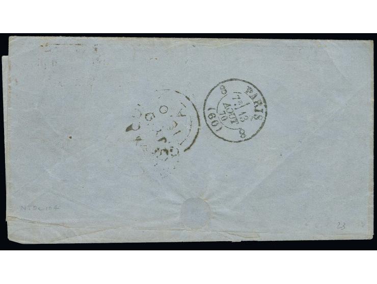 ECUADOR: "C41" on 3 d. rose, plate 5 (scissor cut at left) and 4 d. vermilion, plate 11, on letter sheet from "GUAYAQUIL JY 9