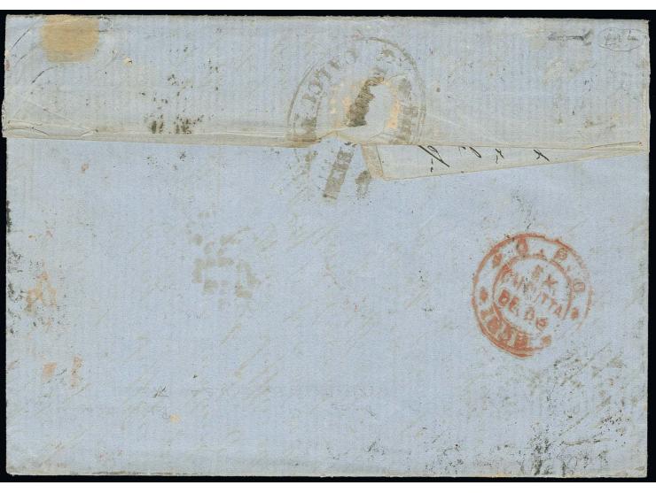 1855, 8 a. carmine with additional franking tied by octogonal cancel "B 1" and manuscript to folded letter to Boston, endorse
