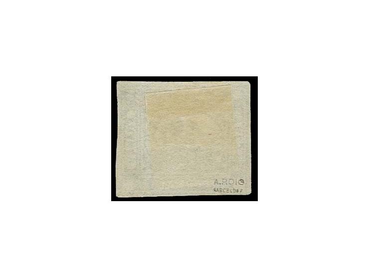 1858/59, Barquitos 2 p. yellow-green, tiny touched in outer frameline at lower left, otherwise wide margins and fresh colour,