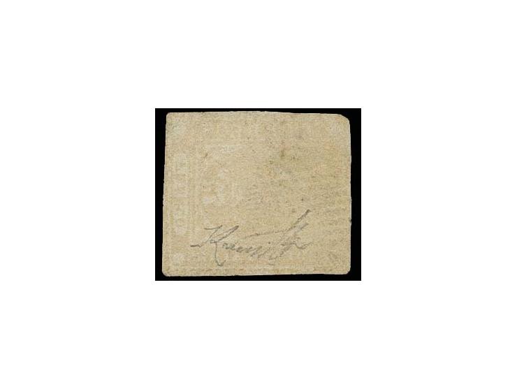 5 p. pale-orange, frame line just touched at upper right, otherwise mostly good clear margins, used with "ponchito" cancel, m
