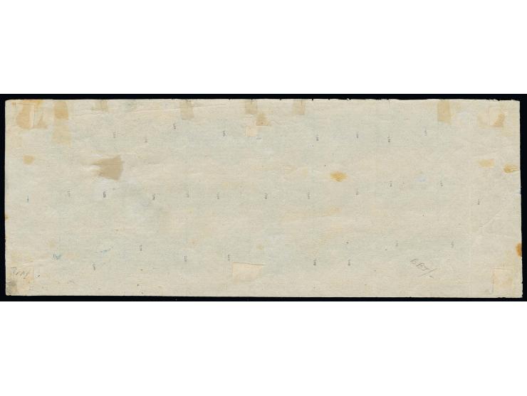 1858, Coat of Arms 5 c. blue on laid paper, a complete sheet of 30 stamps with large margins all around, unused with large pa