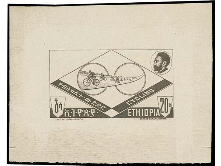 1962, cycle racing 20 c. large die proof in black, without gum, fine
 