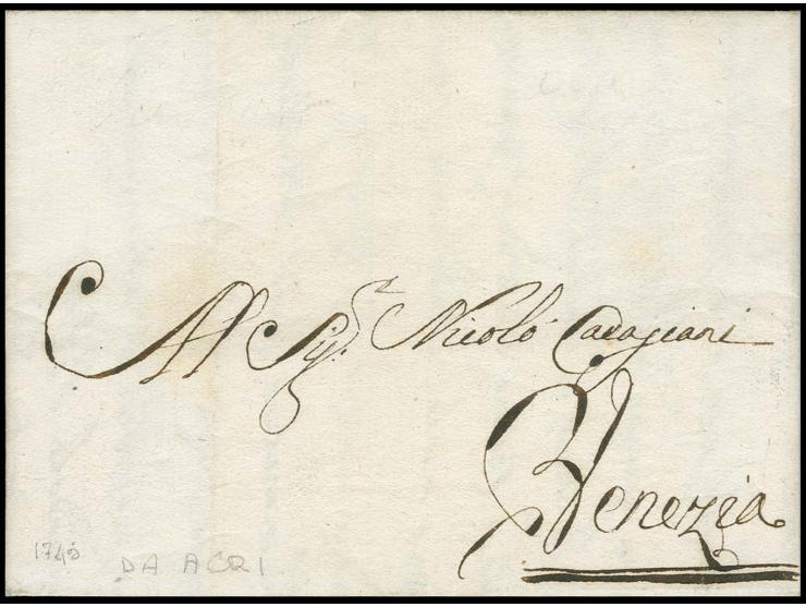 1745, entire letter from Acre to Venice, very fine