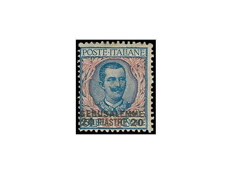 ITALIAN POST: 1909/11, Gerusaleme 20 piastre on 5 l., unused o.g., fine, signed Georg Bühler