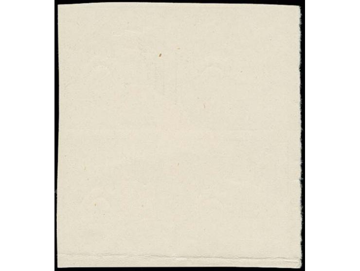 1927, pictorials: 3 m., imperforated plate proof in black, block of four, the lower values slightly effected by horizontal cr
