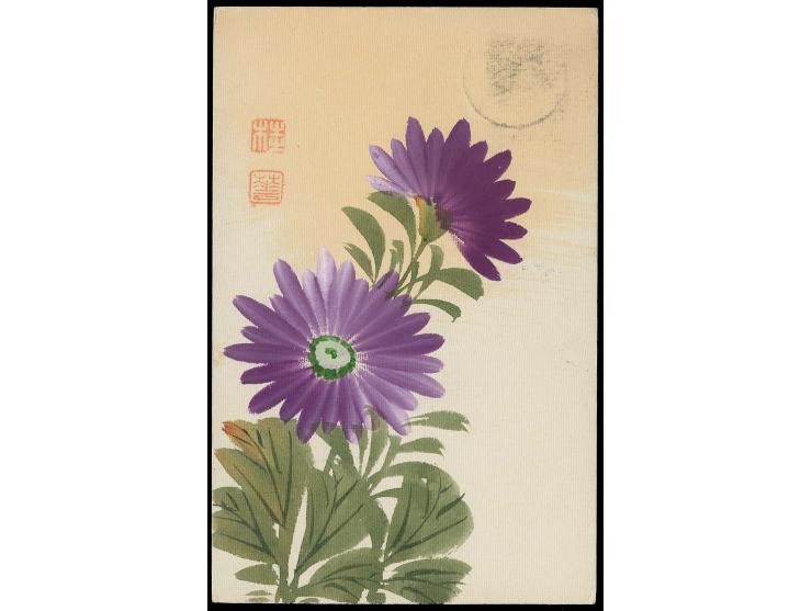 POST IN TAIWAN: Tazawa 4s. rose tied by cds. to postcard from Taihoku to Germany with adjacent "TSURUGA JAPAN 5.1.12"