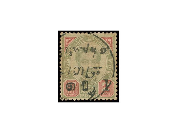 1889, Provisional issue 1 att. on 2 att. green and carmine with overprint type 3, used, toned (SS 23)