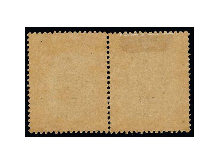 1908, Jubilee 1 a. yellow and green, surcharge error corrected by hand in horizontal pair with normal stamp, unused, fine (SS