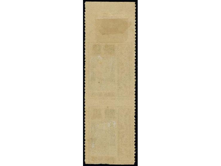 1917, King Vjiravudh 10 s. brown and black, vertical pair with sheet margins at top and var horizontal imperforated, unused, 