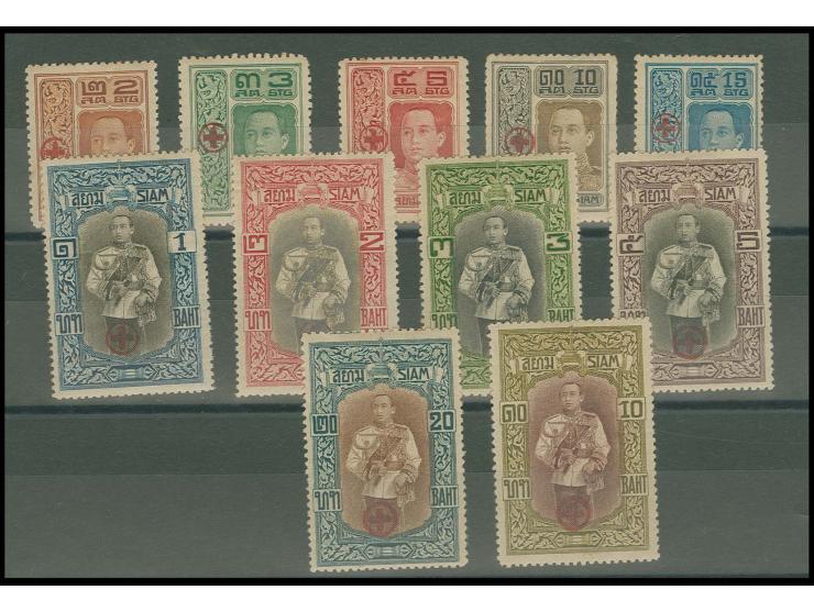 1918, Red Cross 2 s.-20 b., complete, mostly with security control mark on back, unused