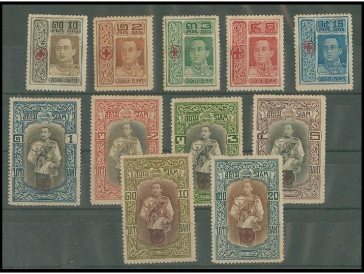 1918, Red Cross 2 s.-20 b. with security control mark on back, complete, unused, some tooth slightly toned, 20 b. sign. Colem