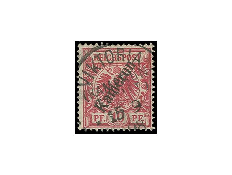 1897/99, 10 Pfg. rotkarmin, sauber gestempelt, Kabinett, Fotobefund Jäschke L. BPP (Mi. 420,-)