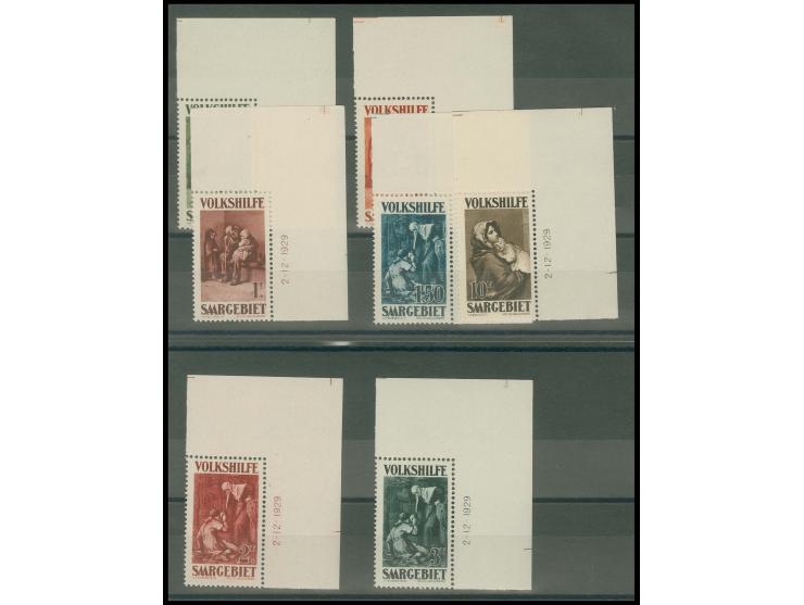 1929, Volkshilfe 40 C.-10 Fr., kpl. einheitlich aus der rechten oberen Bogenecke mit kpl. Druckdatum, postfrisch, Kabinett (M