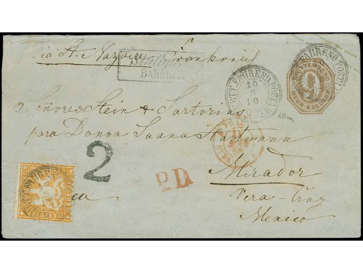 MEXICO: 1863, 18 Kreuzer gelblichorange, farbfrisch und in weit überdurchschnittlich guter Zähnung (wenige kurze Zähne oben) 
