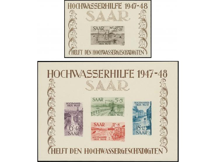 Hochwasser-Blockpaar als Ministerblocks auf Kartonpapier ohne Gummi wie verausgabt, einwandfrei, Fotoattest Ney BPP (Mi. 4.40