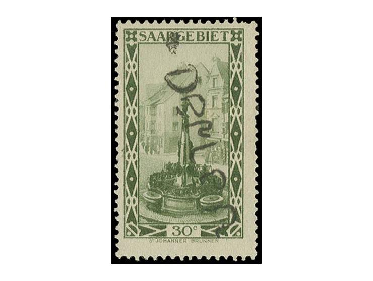 STEMPEL: "DERLEN" schwarzer L1 in Schreibschrift auf Landschaftsbilder 30 C., selten, Befund Ney BPP