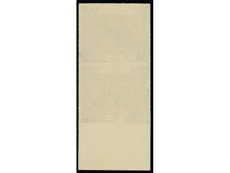 25 C. mit Aufdrucktype II, ungezähnt im senkrechten Paar mit Unterrand, postfrisch, Kabinett, Fotoattest Hoffmann BPP (Mi. 1.