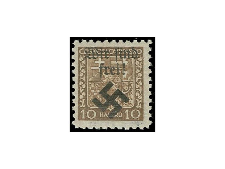 1939, 10 H. auf Pergamentpapier, mit Aufdruckfehler "Anstrich des W gebrochen", postfrisch, einwandfrei, sign. Mahr BPP und F