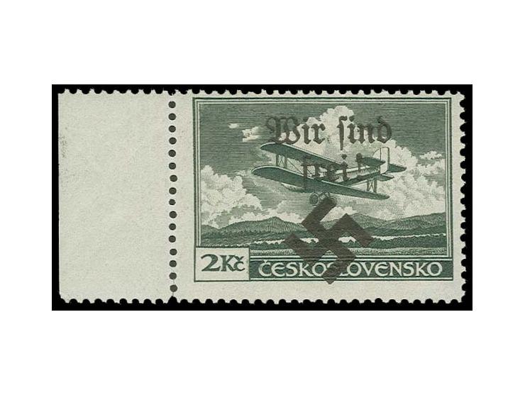 2 K. mit linkem Seitenrand, Type II, postfrisch, einwandfrei, u.a. sign. Zierer und Befund Brunel