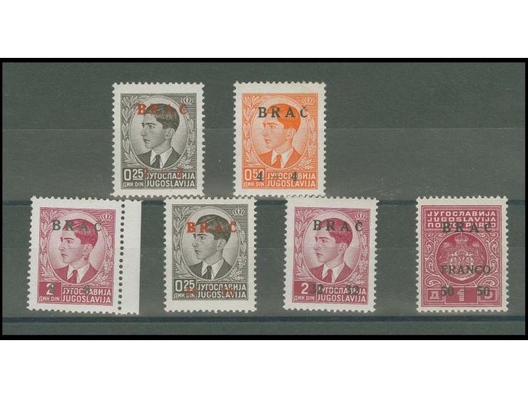 1944, Insel-Nothilfe 2-50 K. kpl, postfrisch, teils mit üblichen kleinen Unebenheiten, Pracht, sign. Ludin BPP