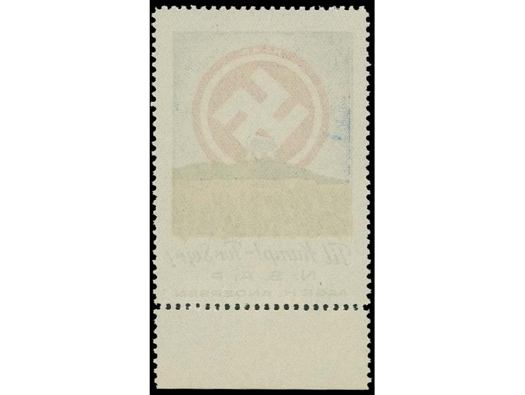 farbige N.S.A.P.-Vignette "Til Kamp" mit Unterrand, postfrisch, Pracht