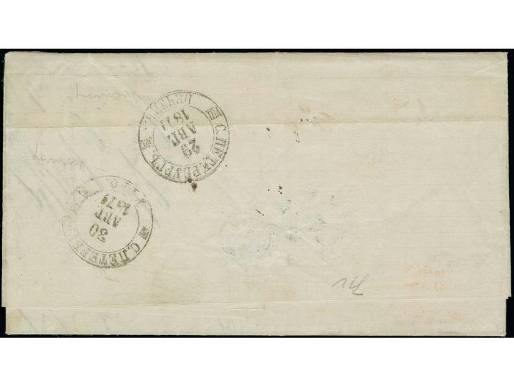  FINNLAND: 1869, 2 Groschen ultramarin im waagerechten Paar mit DKr. "RHEYDT 7 9 71" auf komplettem Faltbrief nach Uleaborg m