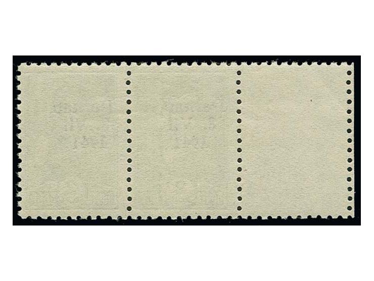 Type II: 2 K. hellgrün im waagerechten Paar mit links kpl. Leerfeld, postfrisch, Kabinett, Fotoattest Krischke