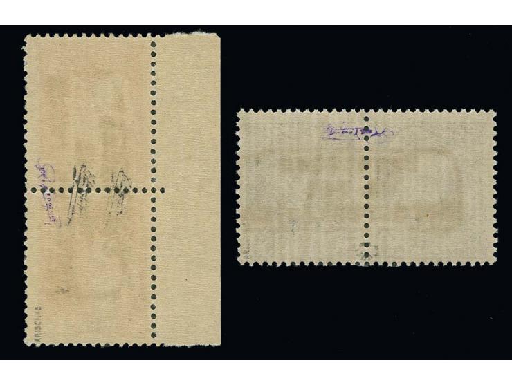 50 C. rot im senkrechten Paar mit linkem Rand und 50 C. blau im waagerechten Paar, postfrisch, Kabinert, u.a. sign. Krischke