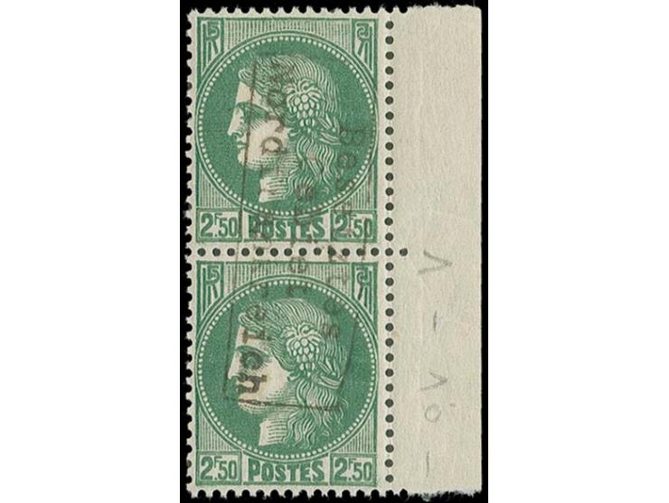 2,50 Fr. dunkelgrün im senkrechten Paar mit rechtem Rand, postfrisch, Kabinett, Bleistiftsignatur Behr und Fotoattest Herbst