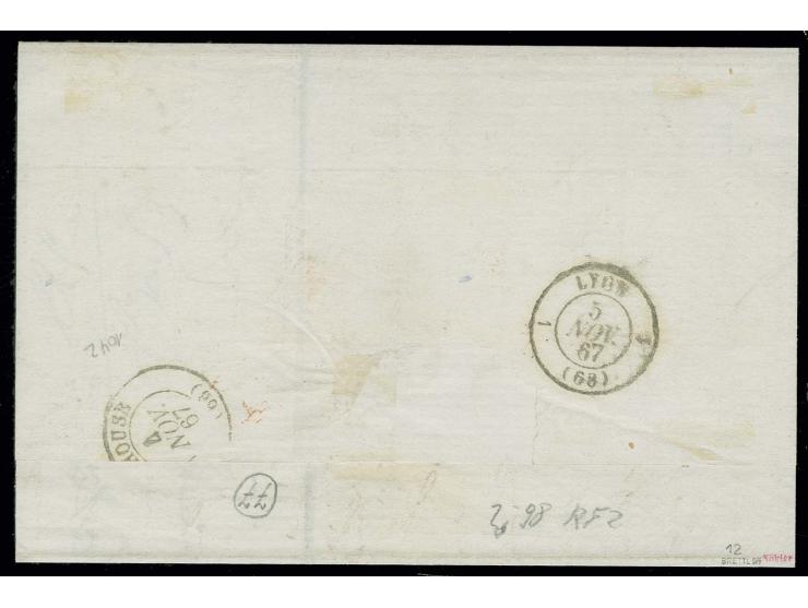  1862, 12 Kreuzer grün, farbfrisch und allseits breitrandig mit leicht aufgesetztem gMR "337" und nebengesetztem Halbkreisste