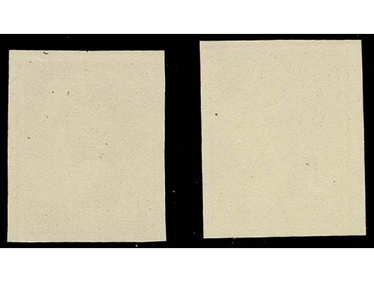 1941, 16 und 48 Gr. ungezähnt, vorderseitig je mit Farbstift- bzw. Radierspuren welche möglicherweise von der Überprüfung des