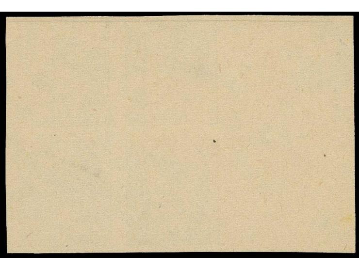 1941/42, Probedruck ½ P. schwarz auf bräunlichem, dünnen Papier, Viererblock mit linkem Bogenrand, ohne Gummi wie verausgabt,