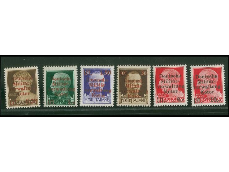 1944, 0,50-10 LIT. kpl., postfrisch, Kabinett, sign. Krischke (Mi. 850,-)