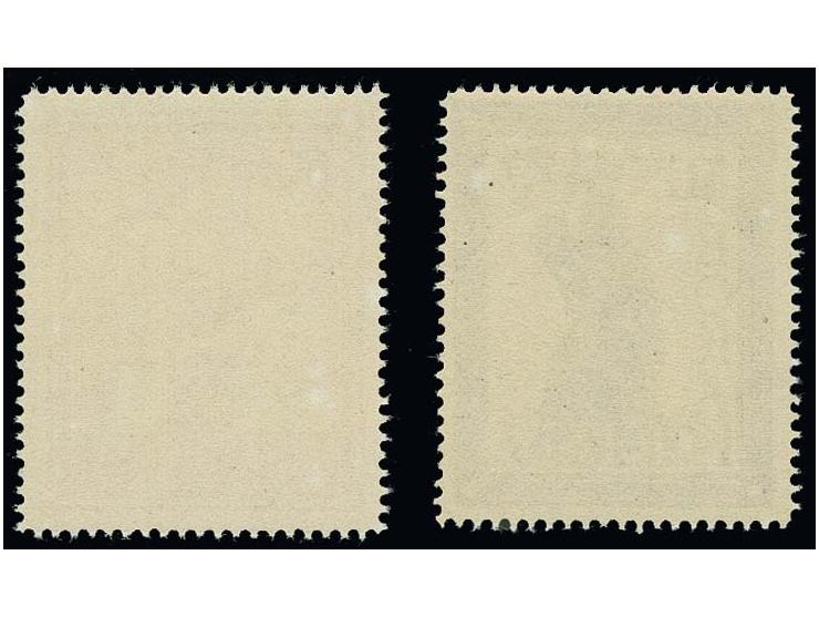 Unverausgabte mit getöntem Hintergrund: 10-80 Rpf. in verschiedenen Farben, postfrisch, teils minimale gummifreie Stellen, 80
