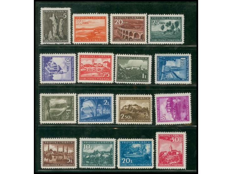 1945, 5 C.-30 L. kpl., postfrisch, Pracht, 20 L. und 30 L. sign. Krischke