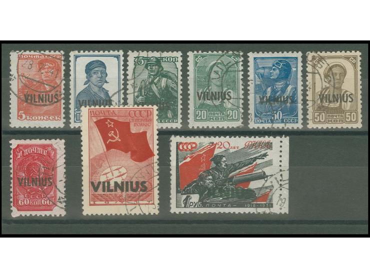 VILNIUS: 1941, 5 K.- 1. Rbl. kpl., gestempelt, Pracht, sign. Krischke mit Fotoattest (Mi. 1.200,-)