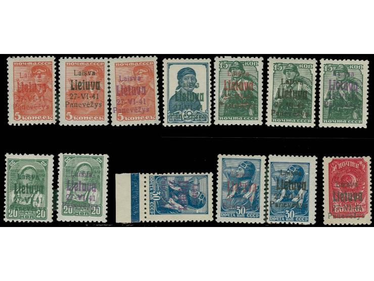 1941, 5-60 K. kpl. mit allen Aufdruckfarben (13 Werte), postfrisch, Kabinett, sign. Krischke BPP und Bender BPP (Mi. 693,-)