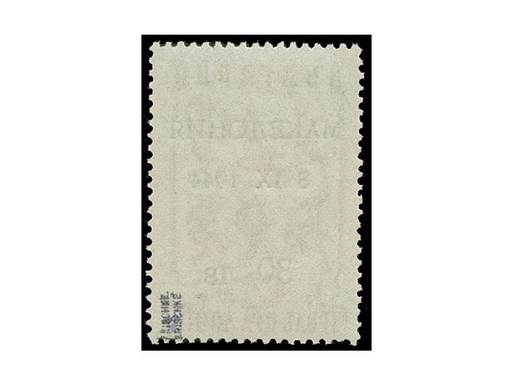 1944, 30 L. auf 14 L. mit Aufdruckfehler "Punkt nach 8 fehlt", postfrisch, einwandfrei, sign. Krischke und Befund Kleymann BP
