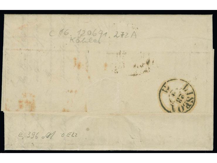  PORTUGAL: 1868, 5 Groschen ocker, 3 Einzelwerte zusammen mit 1869, 1 Groschen karmin und 2 Groschen ultramarin mit Hufeisens