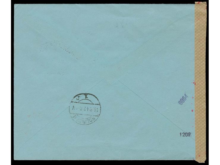  1942, Flugpost 2 D. und Klöster 7 D. mit Stempel "BEOGRAD 6.VIII.42" auf R-Brief mit Zensur nach Solingen, gute Erhaltung, s
