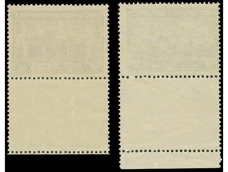 Serbische Klöster 2 Din. und 7 Din., je mit Leerfehld unten, postfrisch, Pracht, Fotoatteste Brunel und Kleymann BPP (Mi. 1.0
