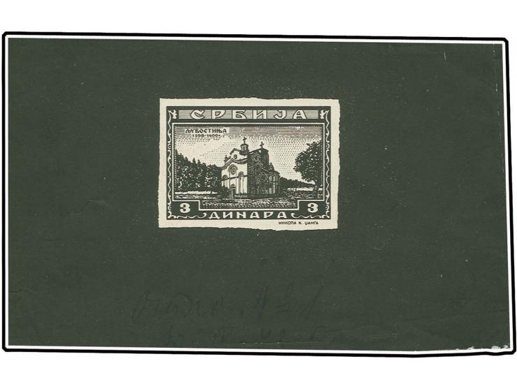 1942, Klöster, 3 Din. als Handabzug eines Einzelklischees in schwarz auf satiniertem, etwas dickeren Papier, ohne Gummi, einw