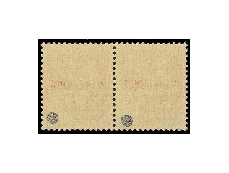 50 C. dunkelbraun im waagerechtem Paar, beide Marke mit nach links liegendem Aufdruck, postfrisch, einwandfrei, sign. Drossos