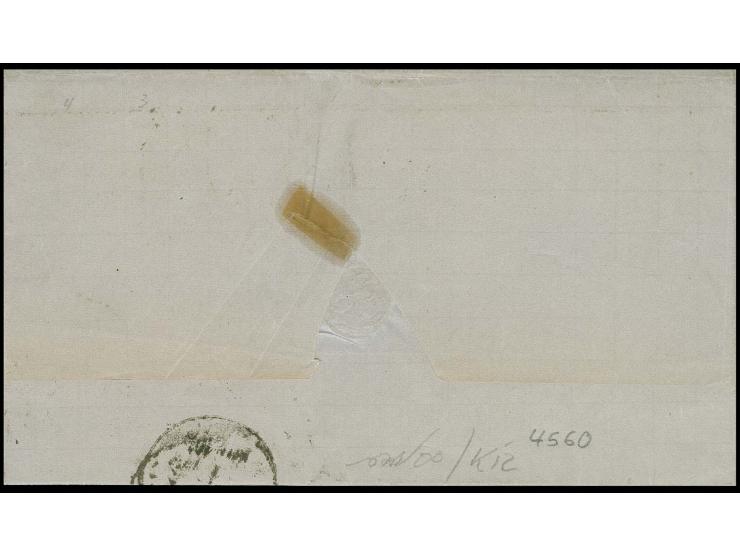  DÄNEMARK: Kleiner Schild ¼ Groschen ziegelrot und 1 Groschen karmin mit EKr. "HAMBURG P.E.3 9 1 72" auf komplettem Faltbrief